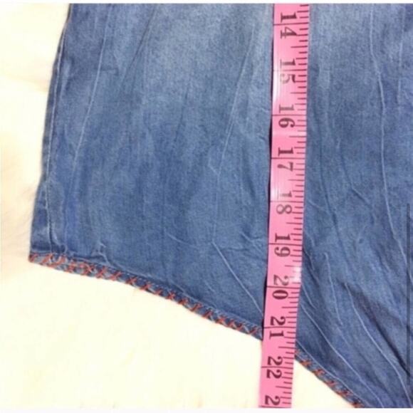 Splendid X Margherita Roma Tie-Front Short Sleeve Chambray Top Size Small - Picture 6 of 6